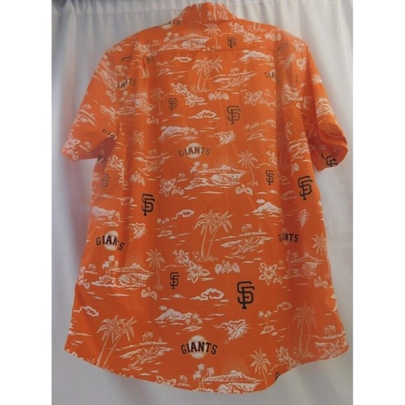 Reyn Spooner Mens Medium Orange San Francisco Giants Kekai Button-Down Shirt NWT - Picture 3 of 9